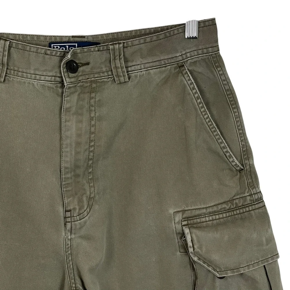 Polo Ralph Lauren Mens Classic Polo 67 Chino Cargo Shorts Olive Green Size 30